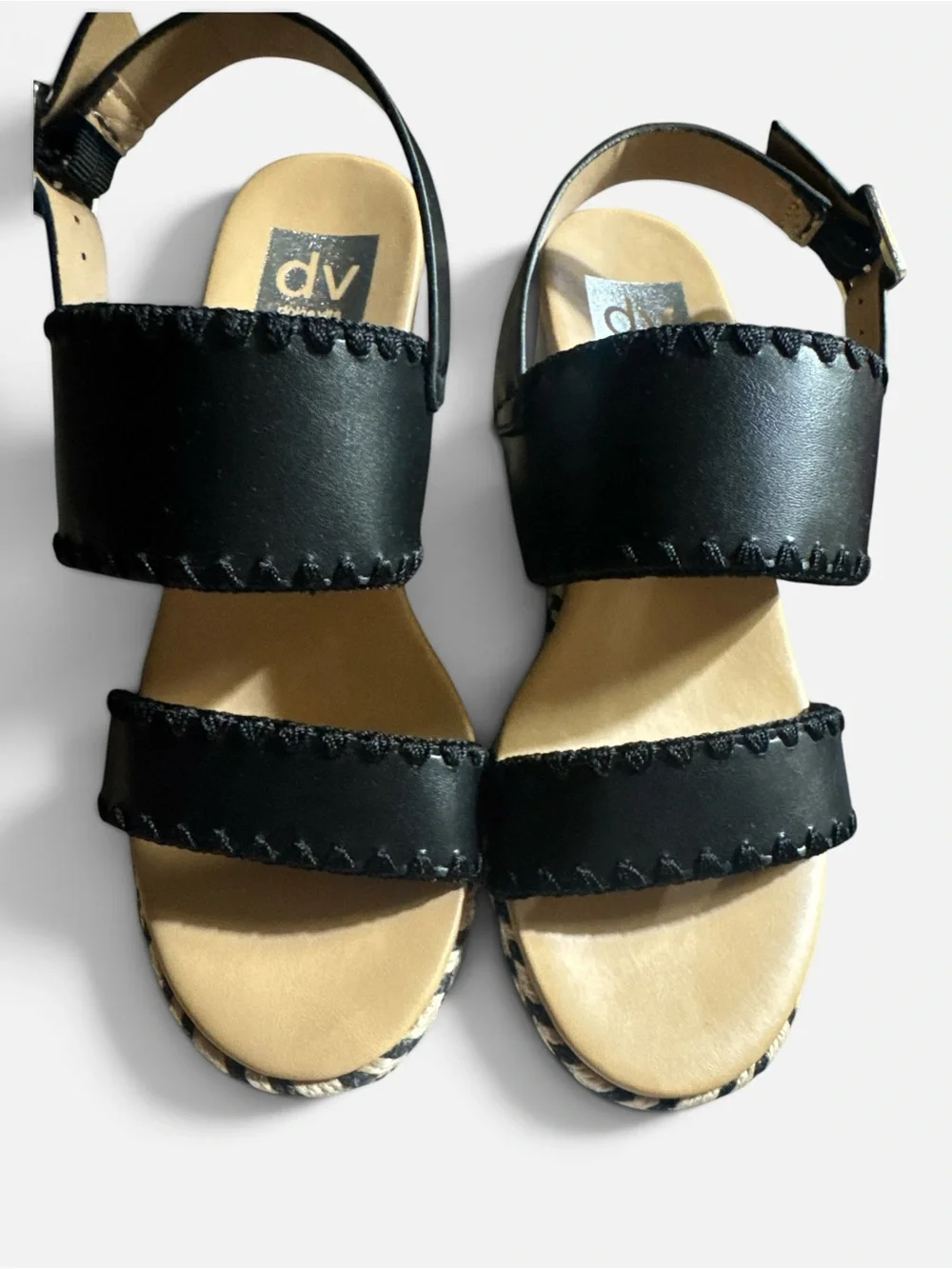 NWOT Dolce Vita Women's Black Wedge Sandals with Braided Platform SZ 6
